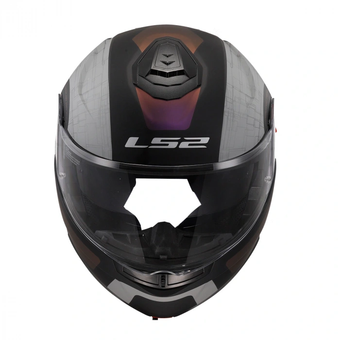 LS2 STROBE 2 ORION MAT SİYAH-MOR-MAVİ KASK Çene Açılır