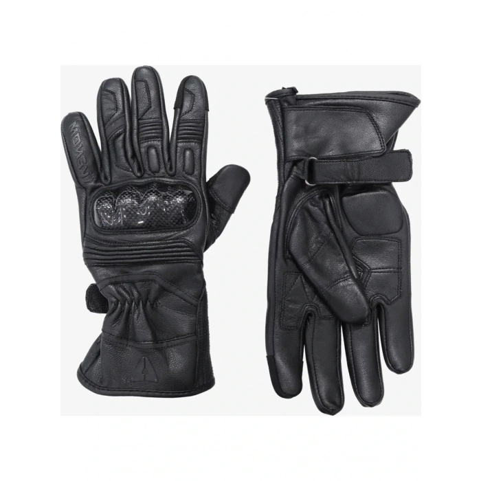 Venom Hakiki Deri Motosiklet Eldiveni VNP-660 Siyah