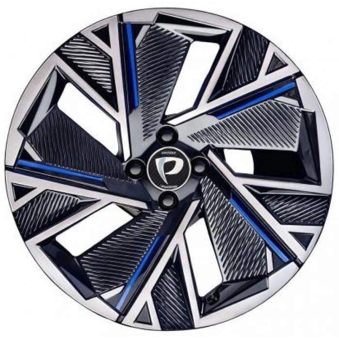 7X17 BKY-1403 4X100 ET37 60.1 BLACK MAC WITH BLUE STICKER XL