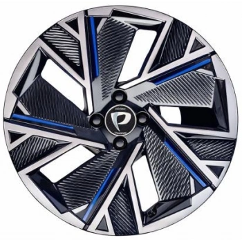 7X17 BKY-1403 4X100 ET37 60.1 BLACK MAC WITH BLUE STICKER XL