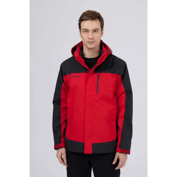 2As Elbruz 3In1 Erkek Ceket Kırmızı/siyah