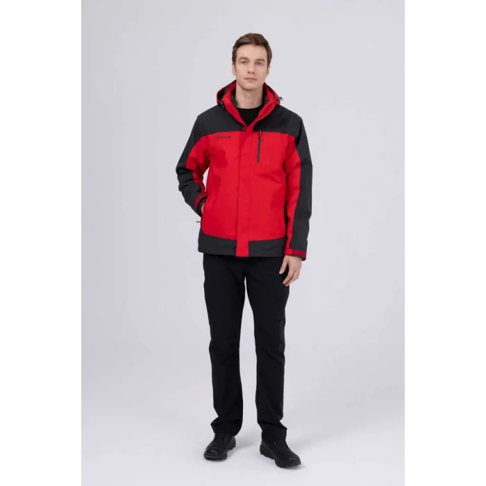 2As Elbruz 3In1 Erkek Ceket Kırmızı/siyah