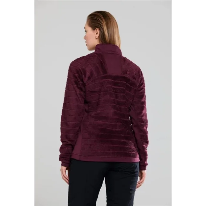 2As Frans Tam Fermuarlı Kadın Polar Bordo