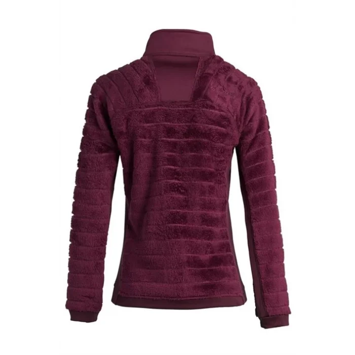 2As Frans Tam Fermuarlı Kadın Polar Bordo