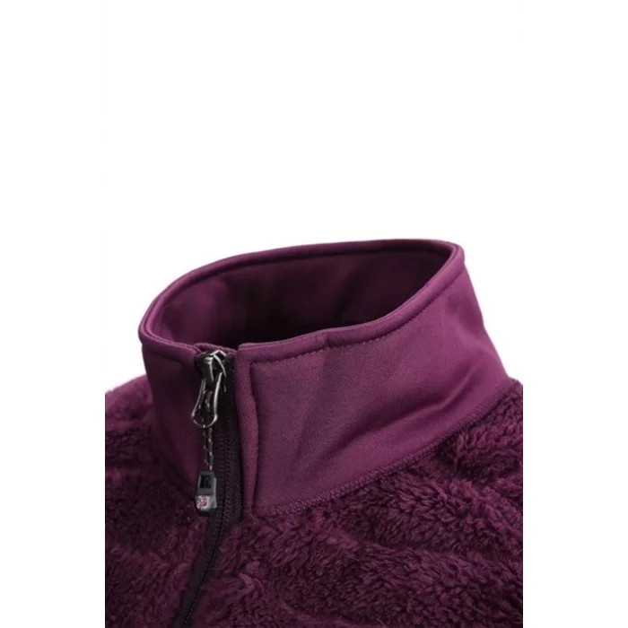 2As Frans Tam Fermuarlı Kadın Polar Bordo