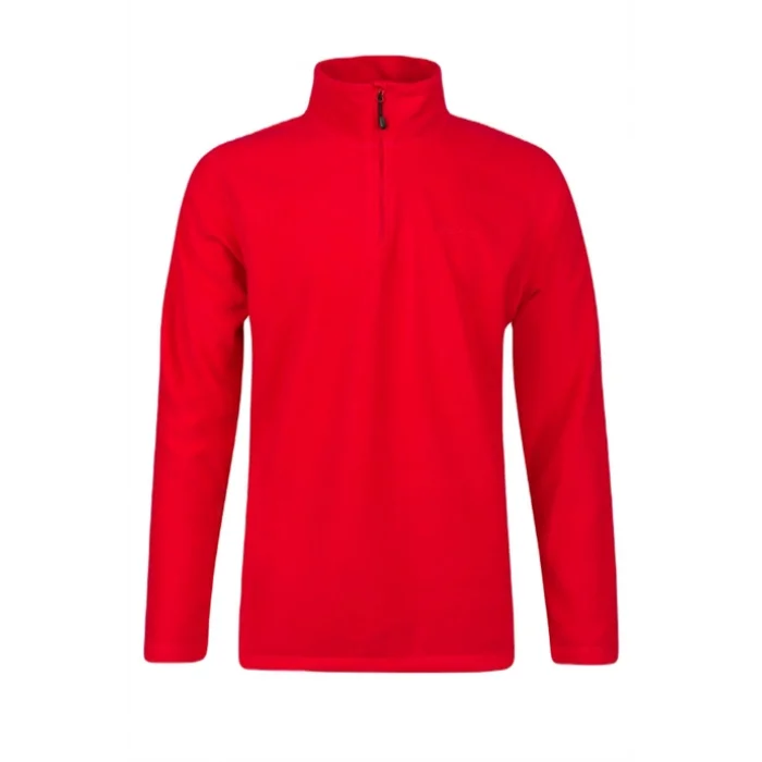 2As Purna Yarım Fermuarlı Erkek Polar Sweatshirt Kırmızı