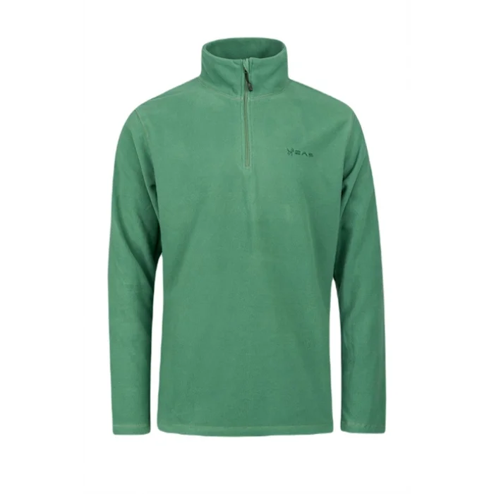 2As Purna Yarım Fermuarlı Erkek Polar Sweatshirt Yeşil