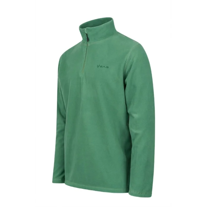2As Purna Yarım Fermuarlı Erkek Polar Sweatshirt Yeşil