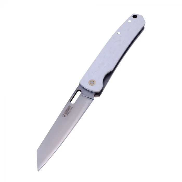 Bigshot B90 Beyaz Mikarta Kabze N690 Paslanmaz Çelik Çakı