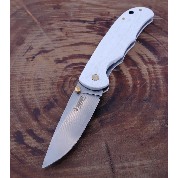 Bigshot S30 Beyaz Mikarta Kabze N690 Paslanmaz Çelik Çakı