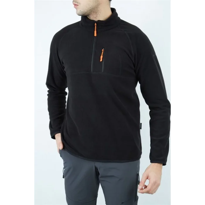 Alpinist Gamma Yarım Fermuarlı Erkek Polar Siyah