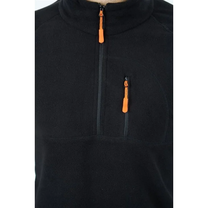 Alpinist Gamma Yarım Fermuarlı Erkek Polar Siyah