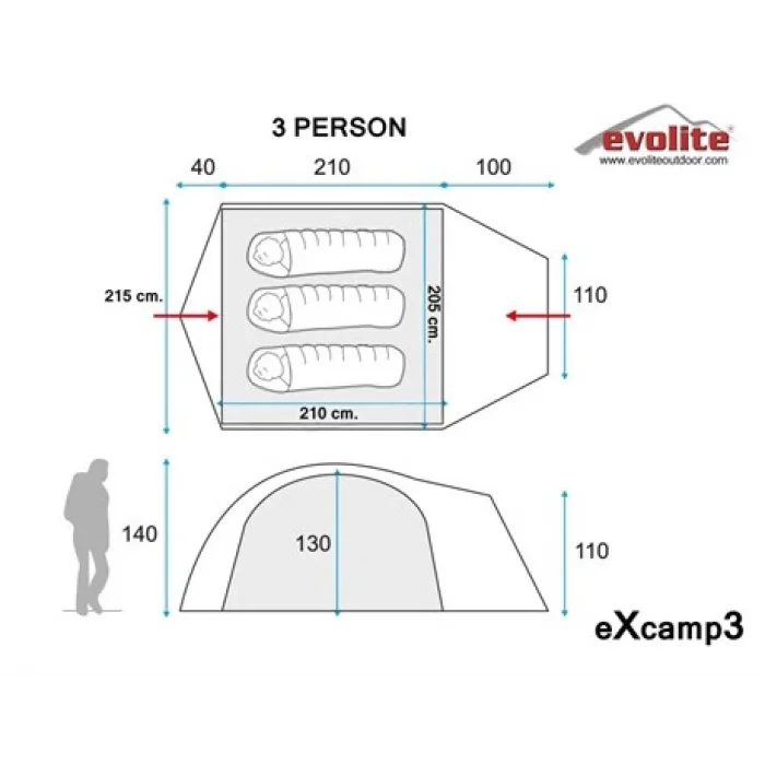 Evolite Excamp 3 Pro Çadır - 4 Mevsim