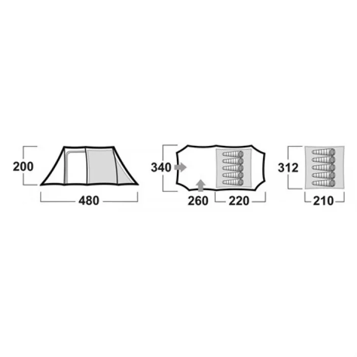 Husky Bolen Yesıl 5 Kısılık Cadır