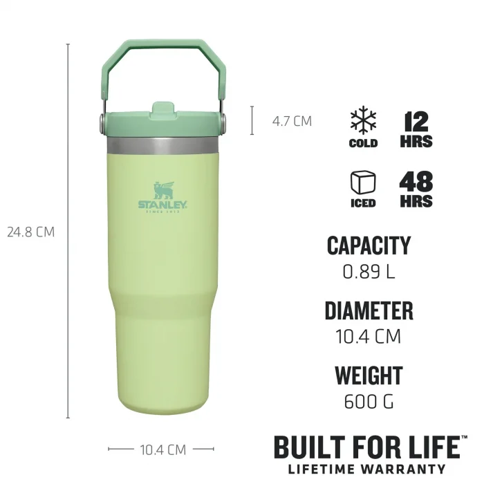 Stanley IceFlow Flip Straw Pipetli Termos Bardak Citron Açık Yeşil 0,89 LT