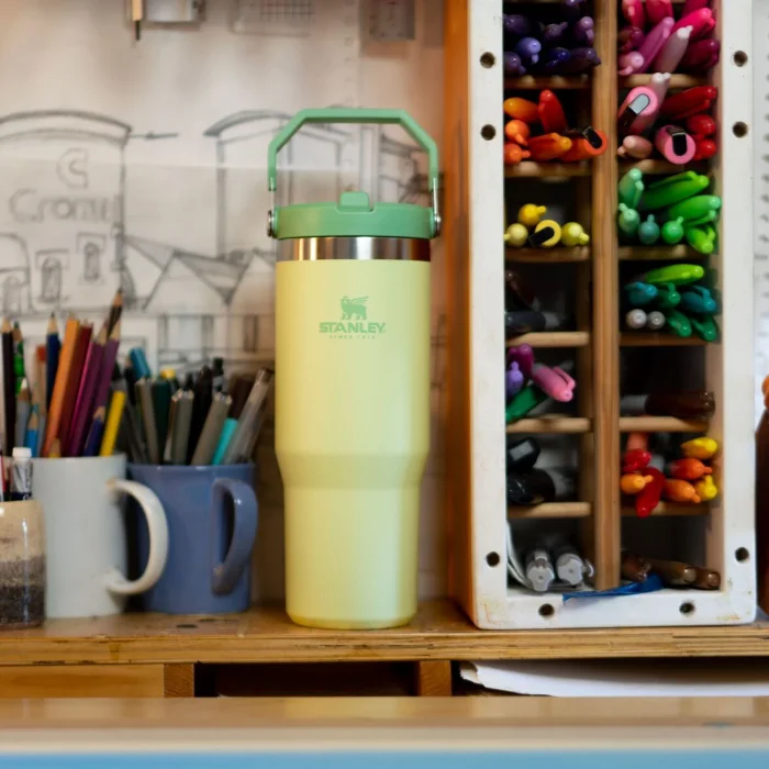 Stanley IceFlow Flip Straw Pipetli Termos Bardak Citron Açık Yeşil 0,89 LT