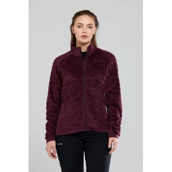 2As Frans Tam Fermuarlı Kadın Polar Bordo