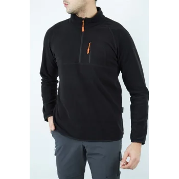 Alpinist Gamma Yarım Fermuarlı Erkek Polar Siyah