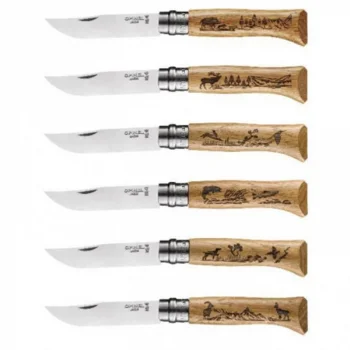Opinel Inox No 8 Animalia Desenli 6lı Paslanmaz Çelik Çakı Seti