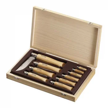 Opinel Kayın Saplı Paslanmaz Çelik Çakı Seti (10 Parça)