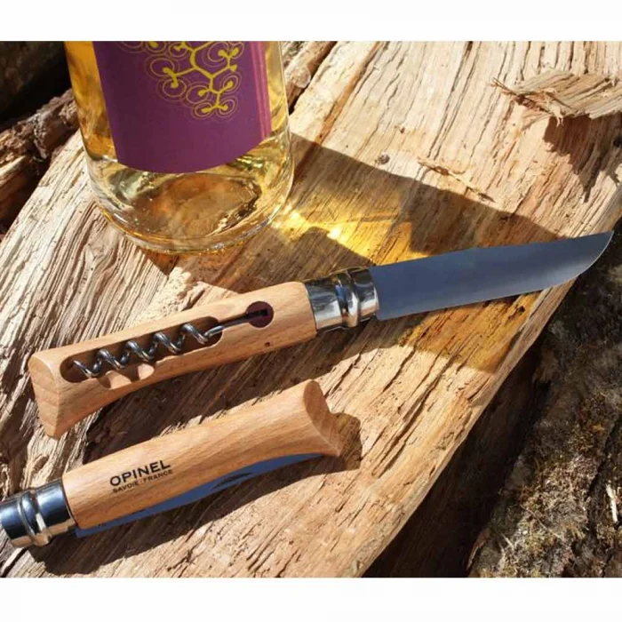 Opinel Inox 10 No Kayın Saplı Paslanmaz Çelik Tirbüşon & Çakı