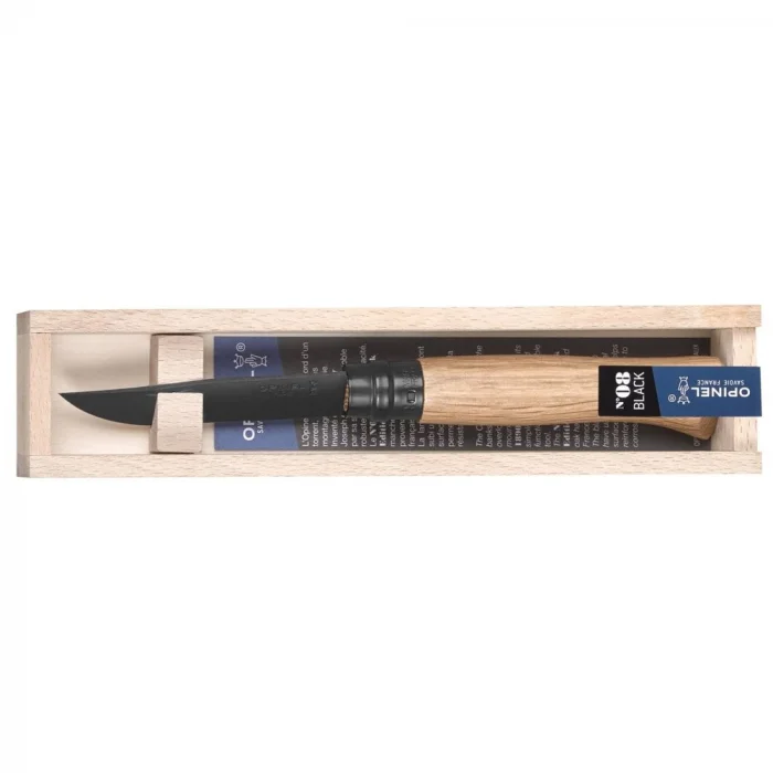 Opinel Inox Black Edition No 8 Meşe Saplı Paslanmaz Çakı (Siyah)