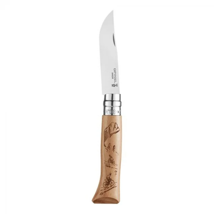 Opinel Inox No 08 Alpine Bisiklet Desenli Paslanmaz Çelik Çakı