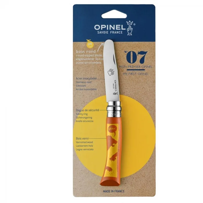 Opinel Inox No 7 Aslan Desenli Gürgen Saplı Paslanmaz Çelik Çakı