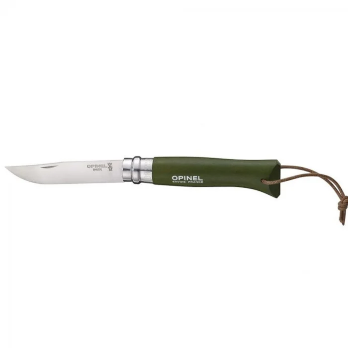 Opinel Inox No 8  Gürgen Saplı Paslanmaz Çelik Çakı (Haki)