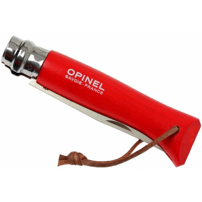 Opinel Inox No 8 Gürgen Saplı Paslanmaz Çelik Çakı (Kırmızı)