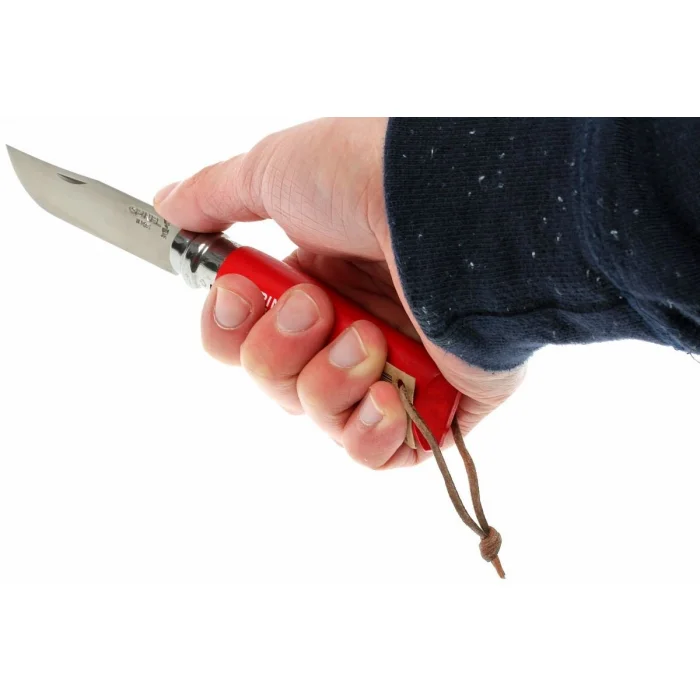 Opinel Inox No 8 Gürgen Saplı Paslanmaz Çelik Çakı (Kırmızı)