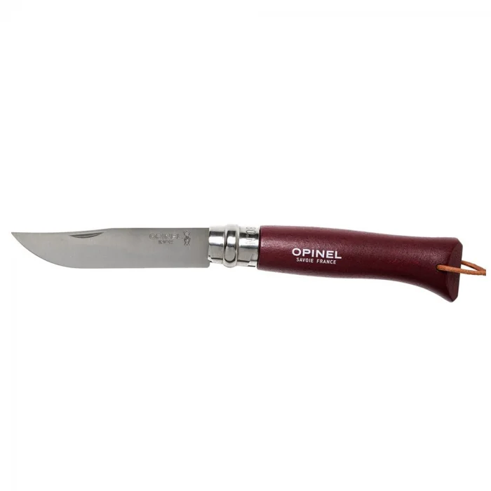 Opinel Inox Trekking 8 No Paslanmaz  Çelik Çakı (Bordo)