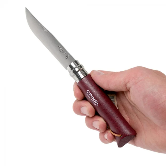 Opinel Inox Trekking 8 No Paslanmaz  Çelik Çakı (Bordo)