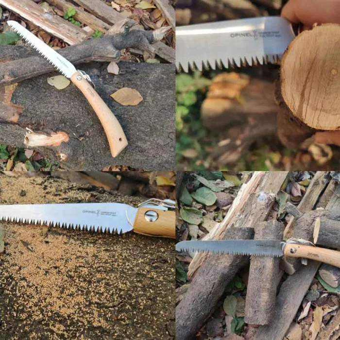 Opinel No 18 Kayın Saplı Katlanır Çelik Testere (Karbon Kaplama)