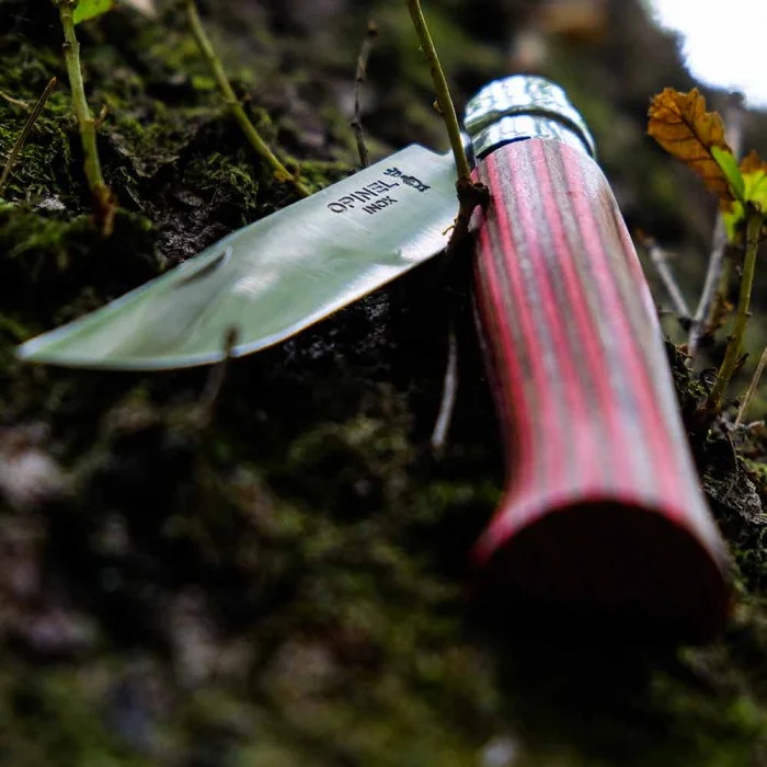 Opinel No 8 Lamine Birch Özel Seri Paslanmaz Bıçak (Kırmızı)