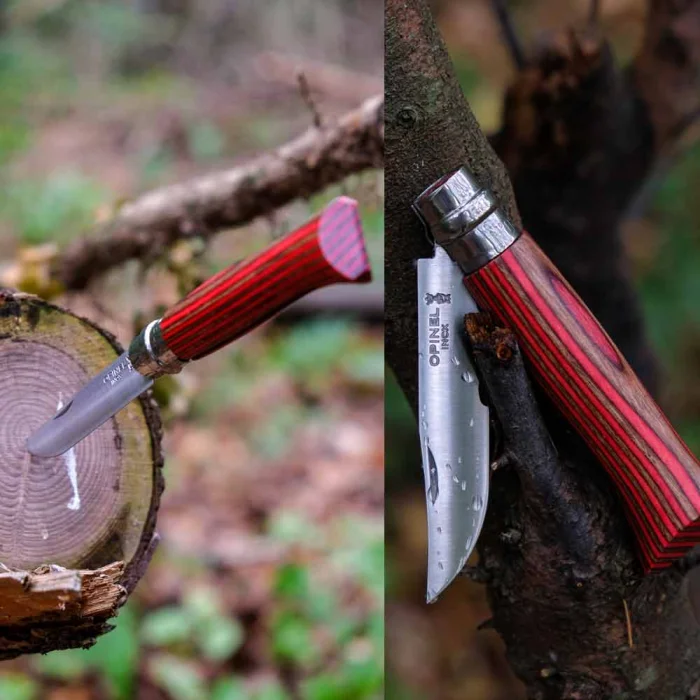 Opinel No 8 Lamine Birch Özel Seri Paslanmaz Bıçak (Kırmızı)