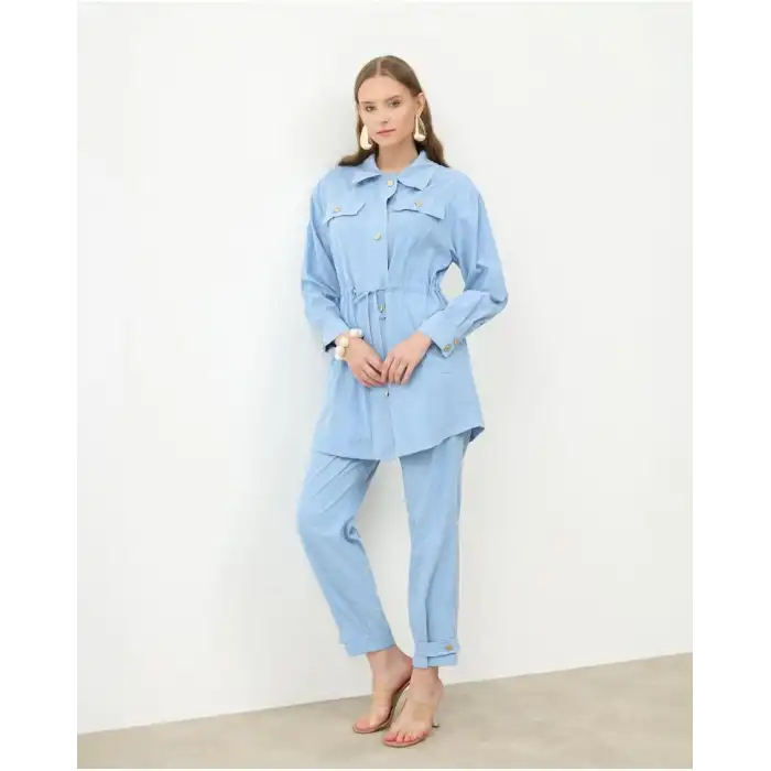 Bebemavi Süet pantolonlu ikili takım