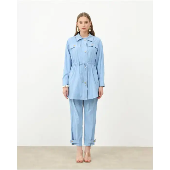 Bebemavi Süet pantolonlu ikili takım