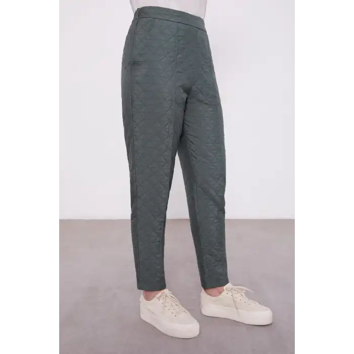 HAKİ Kapitone Kapüşonlu Yelekli İkili Takım