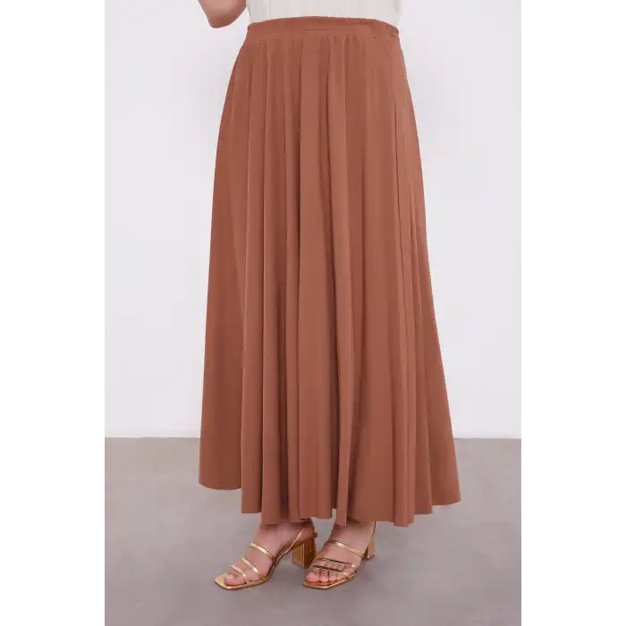 Kahve Varak Detaylı Etek Takım