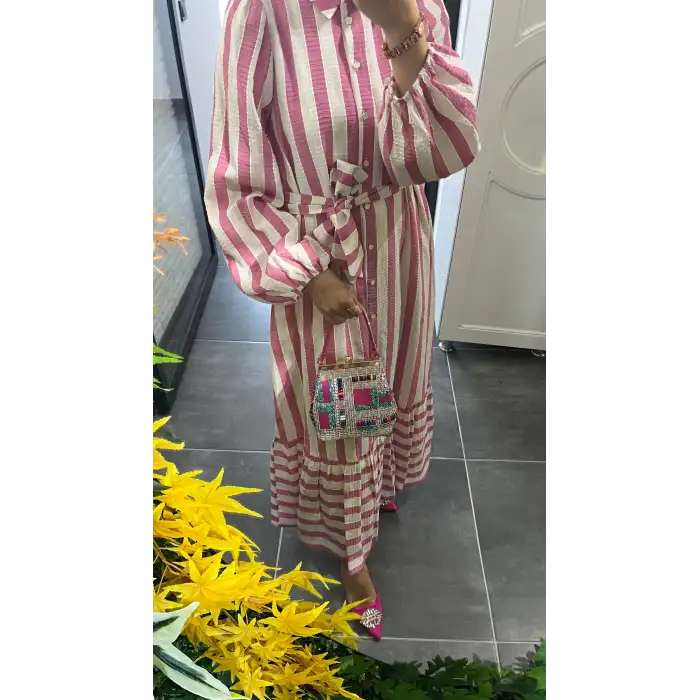 Pembe Gömlek elbise