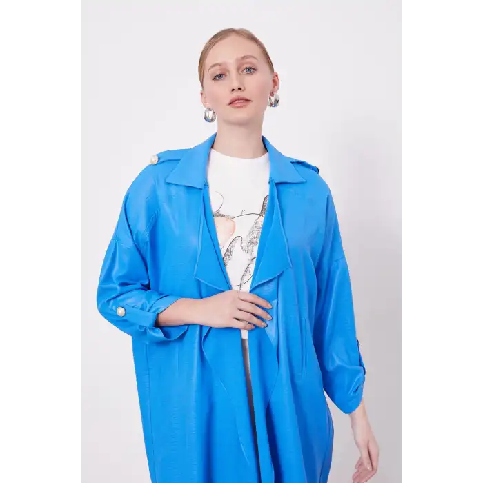 Gri Apolet Detaylı Kısa Kap