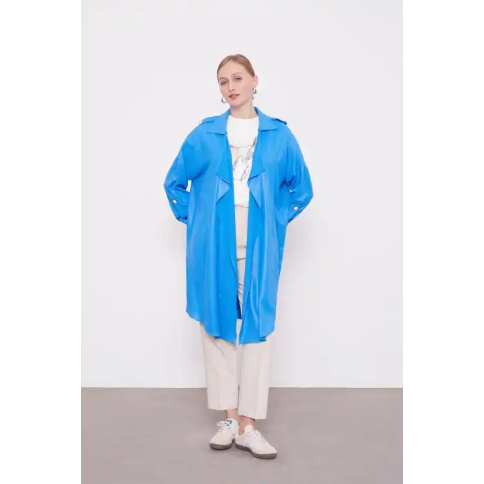 Gri Apolet Detaylı Kısa Kap