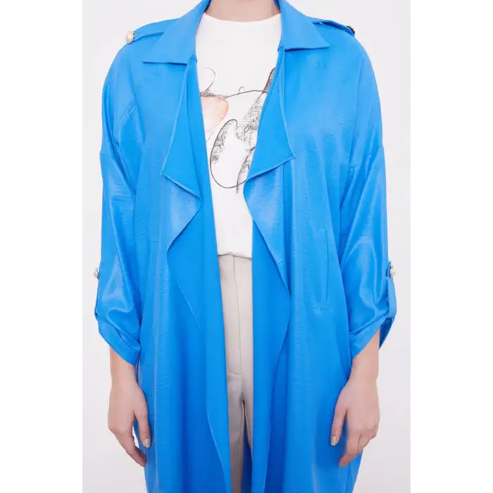 Gri Apolet Detaylı Kısa Kap