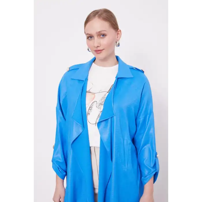 Gri Apolet Detaylı Kısa Kap