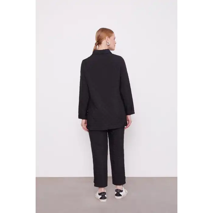 Siyah Çıtçıtlı Kapitone İkili Takım