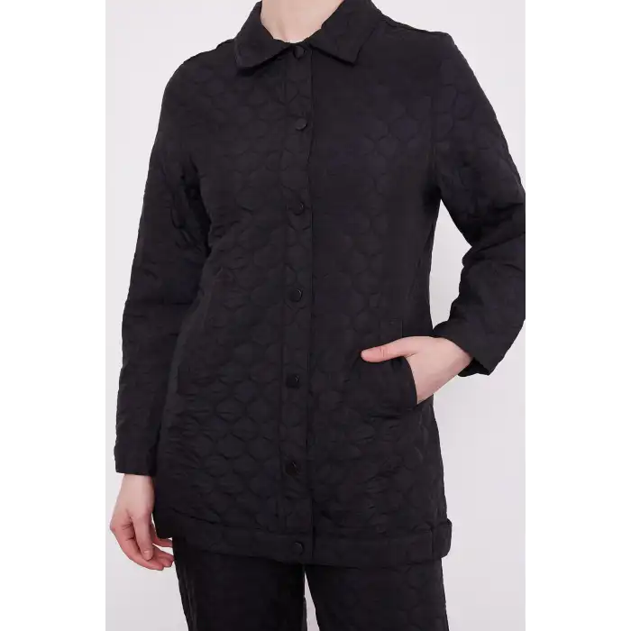 Siyah Çıtçıtlı Kapitone İkili Takım