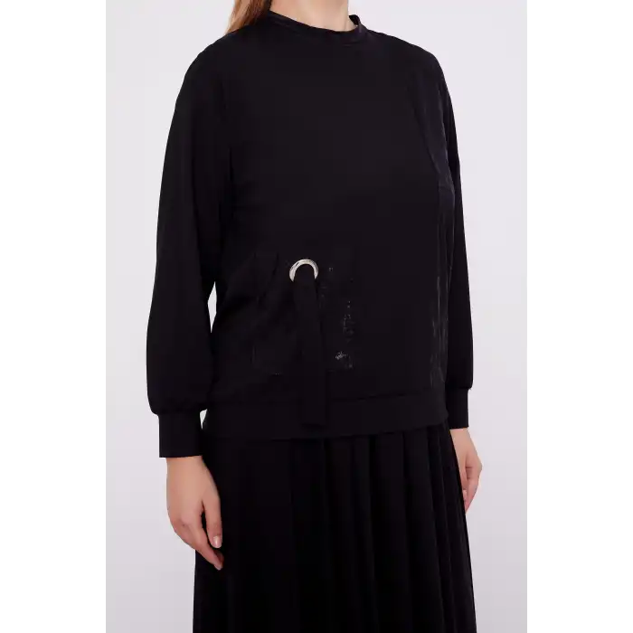 Siyah Varak Detaylı Etek Takım