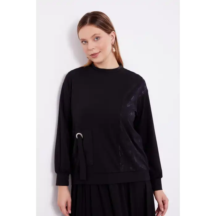 Siyah Varak Detaylı Etek Takım