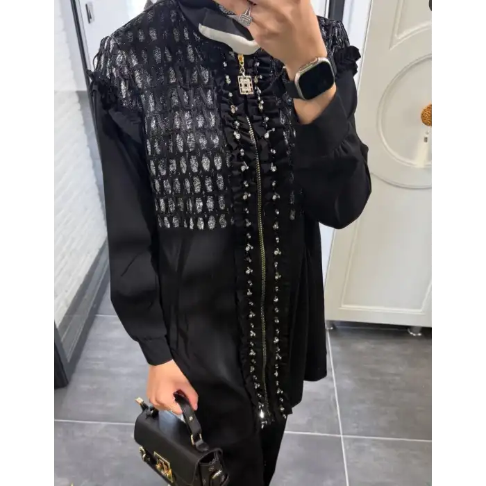 Taş Detaylı Pantolonlu ikili takım